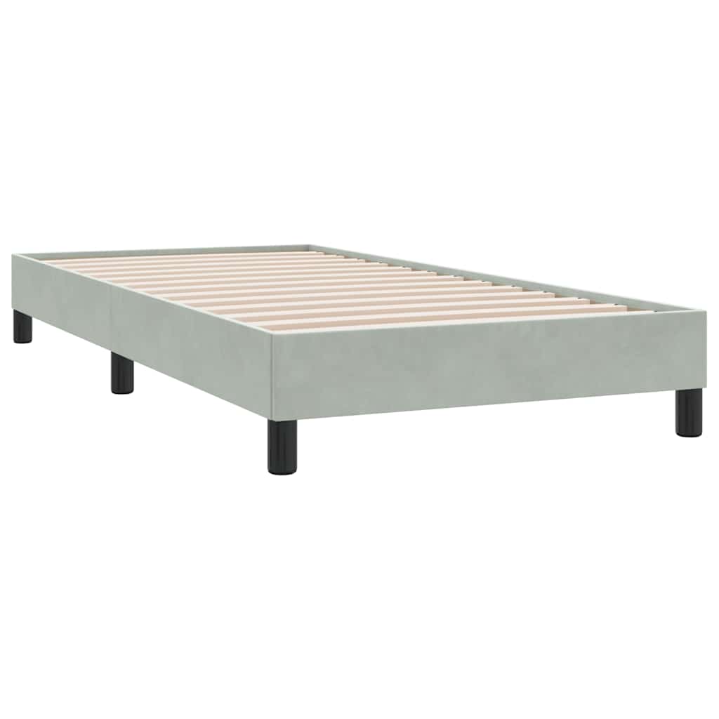 Box Spring krevet s madracem svijetlo sivi 80x210 cm baršun