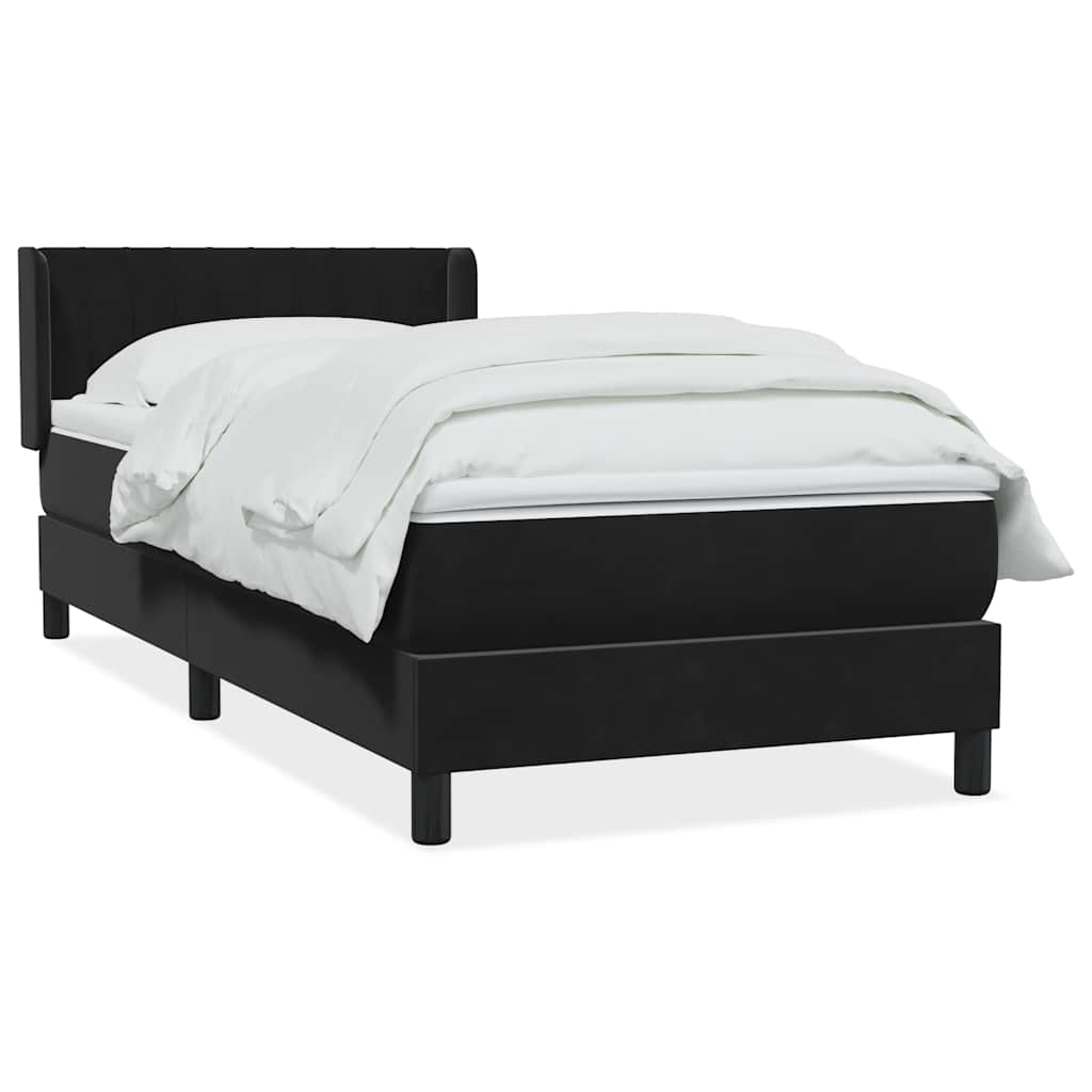 Box spring krevet s madracem crni 90x210 cm baršunasti