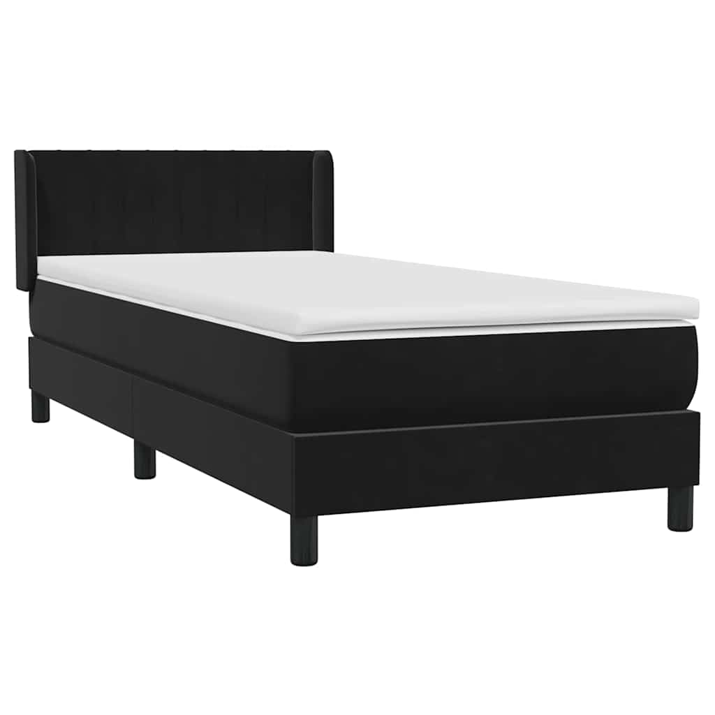 Box spring krevet s madracem crni 90x210 cm baršunasti