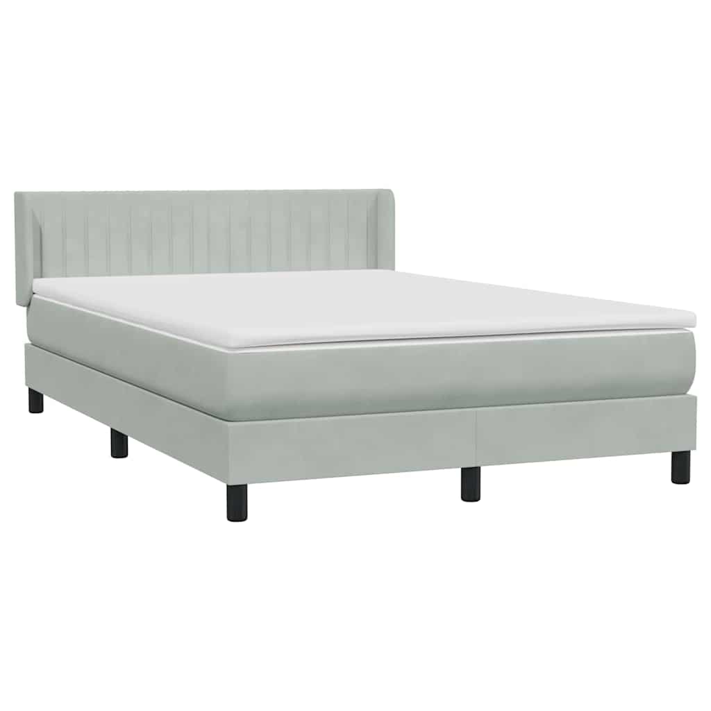 Krevet s oprugama i madracem svjetlosivi 160x210 cm baršunasti