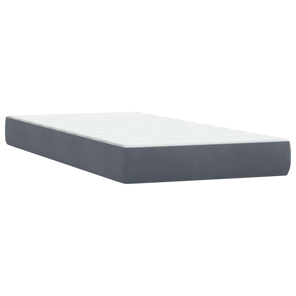 Krevet s oprugama i madracem tamnosivi 180x210 cm baršunasti