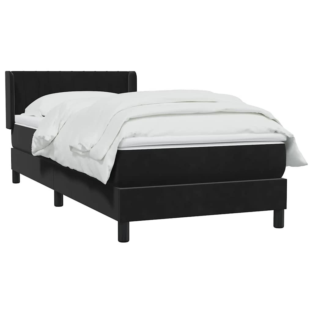 Box spring krevet s madracem crni 80 x 220 cm baršunasti