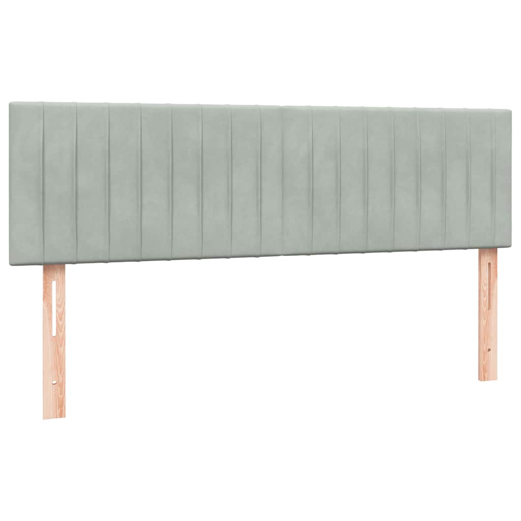 Krevet s oprugama i madracem svjetlosivi 160x220 cm baršunasti