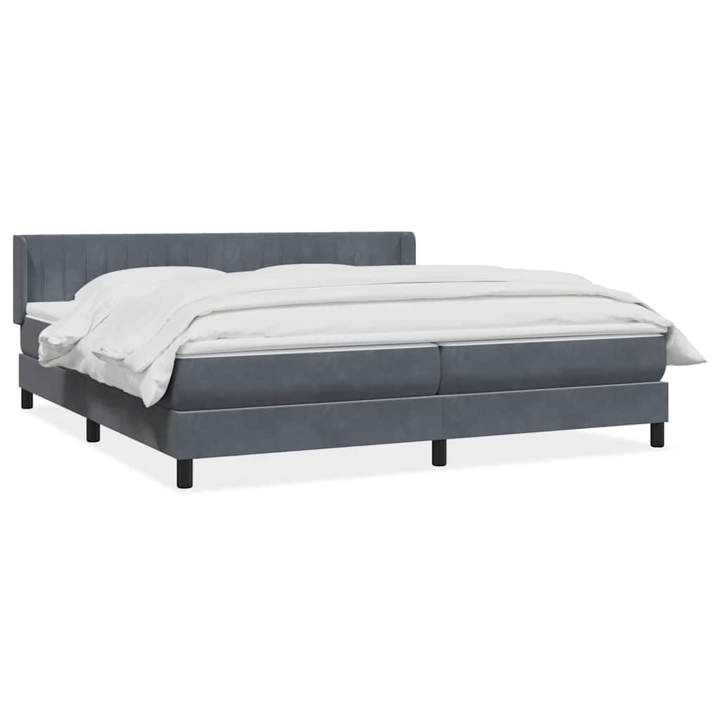 Box spring krevet s madracem tamnosivi 180x220 cm baršunasti