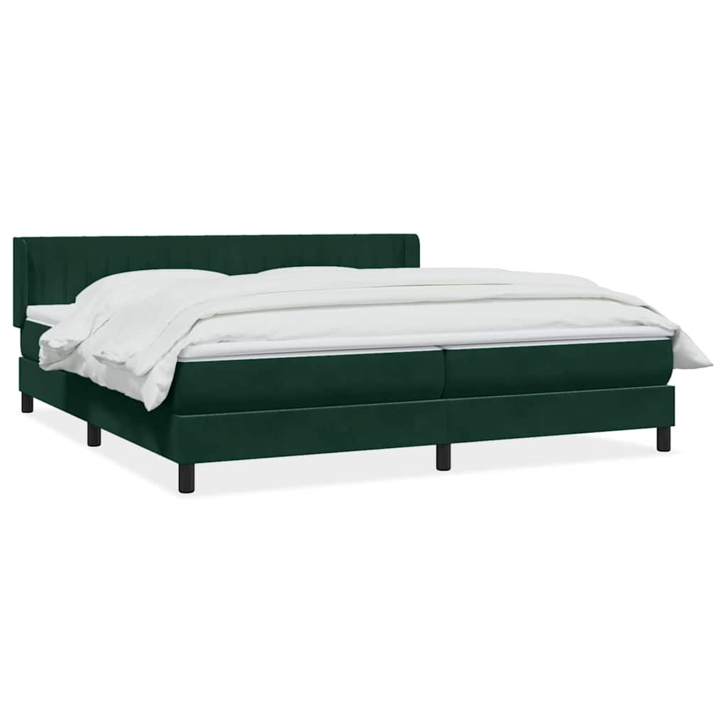 Box Spring krevet s madracem tamno zeleni 180x220 cm baršun
