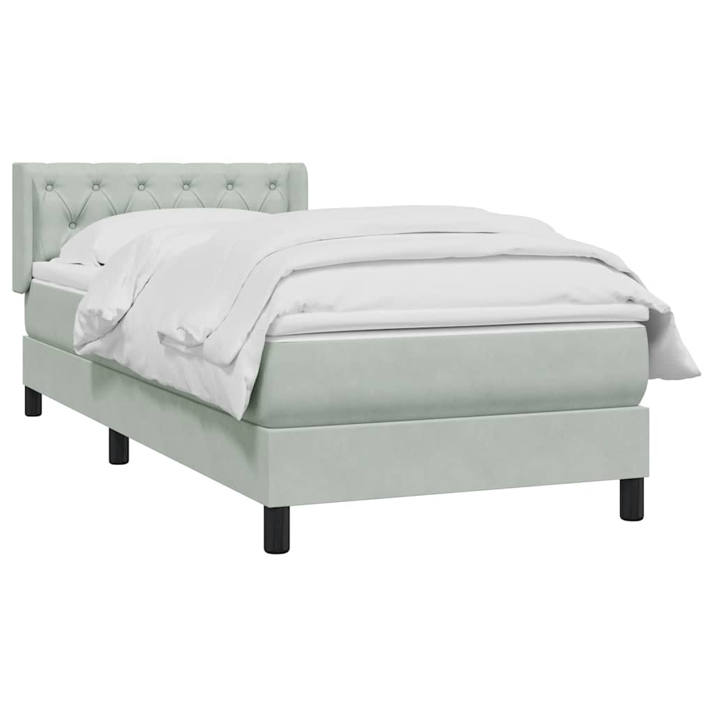 Box Spring krevet s madracem svijetlo sivi 80x210 cm baršun