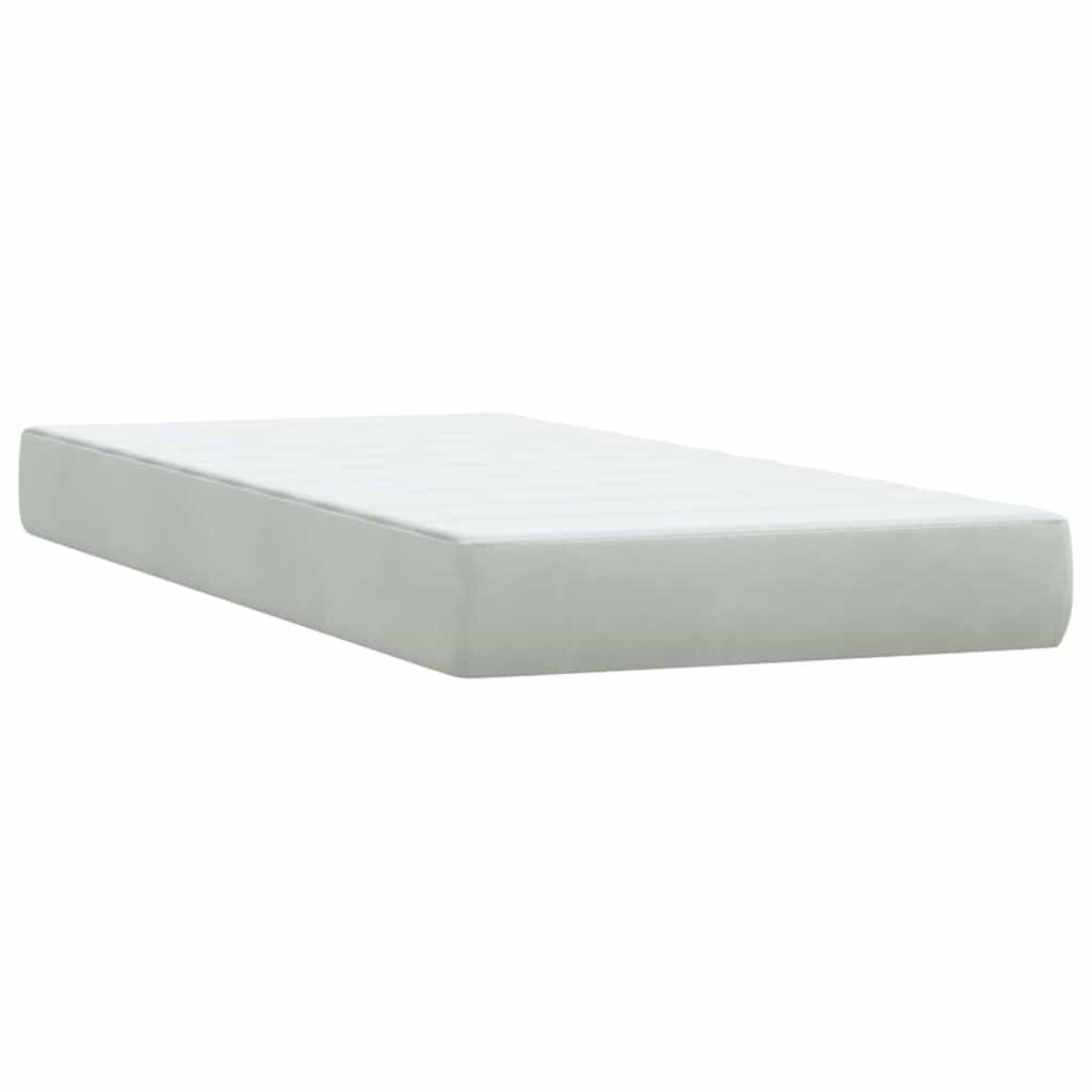 Box Spring krevet s madracem svijetlo sivi 80x210 cm baršun