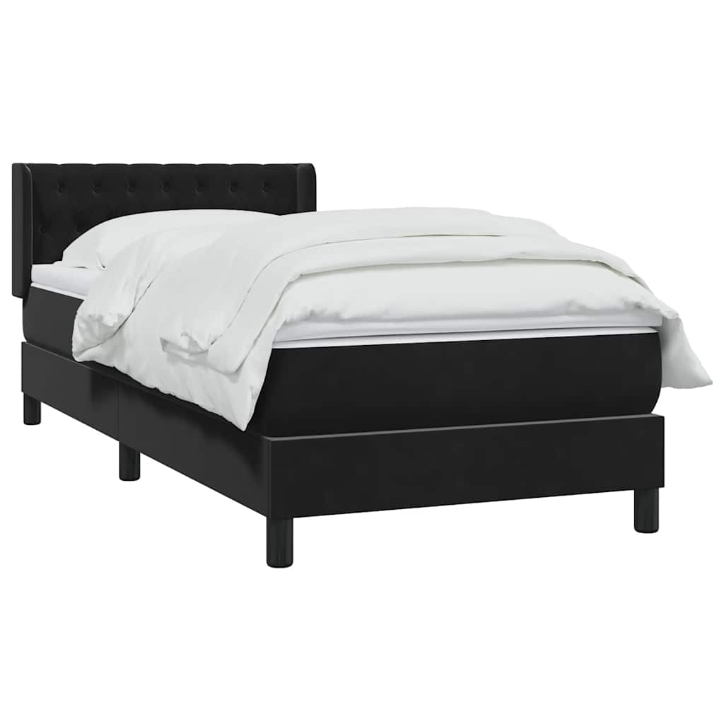 Box spring krevet s madracem crni 90x210 cm baršunasti