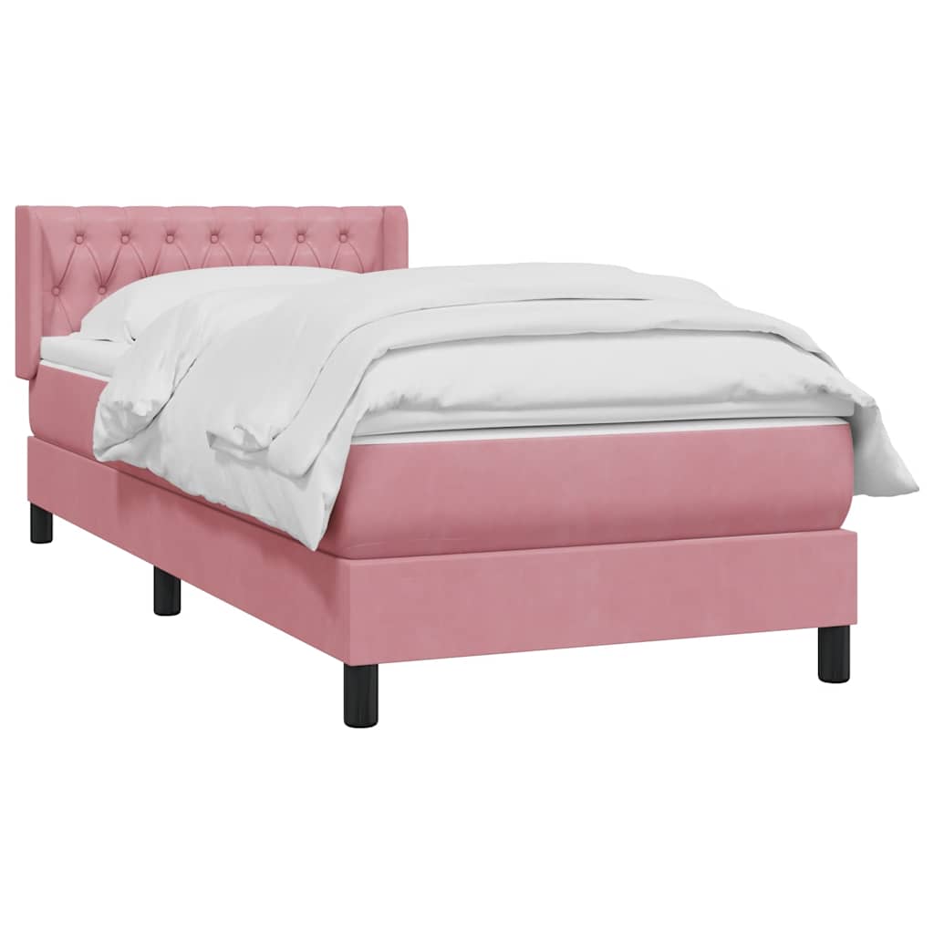 Box Spring krevet s madracem ružičasti 90x210 cm samt