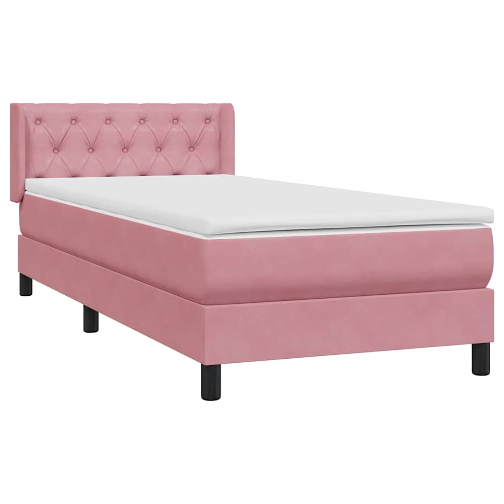 Box spring krevet s madracem ružičasti 80 x 220 cm baršunasti