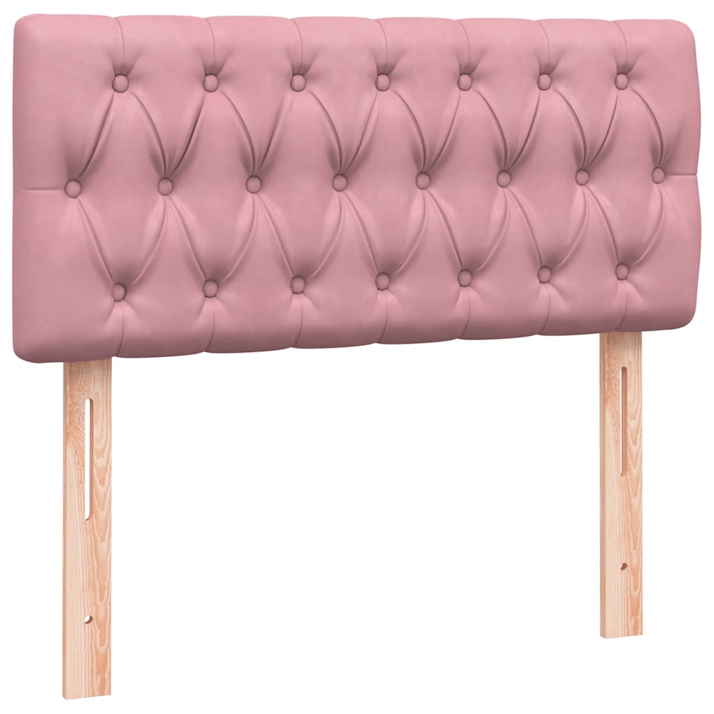 Box spring krevet s madracem ružičasti 90x220 cm baršunasti