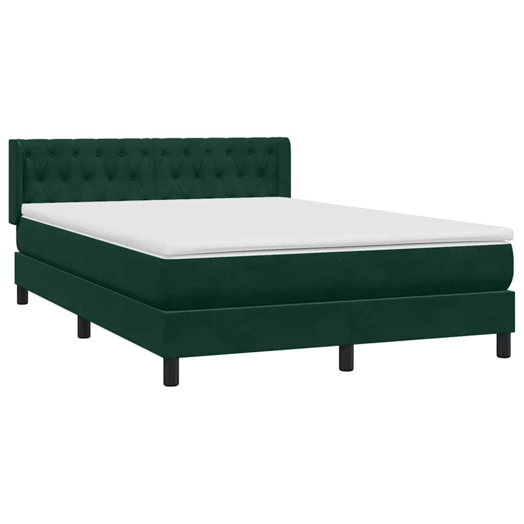 Box Spring krevet s madracem tamno zeleni 160x220 cm baršun