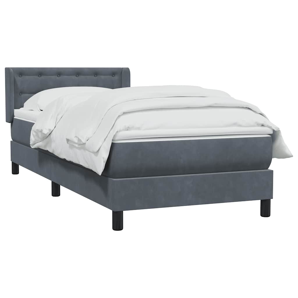 Box Spring krevet s madracem tamno sivi 80x210 cm baršun