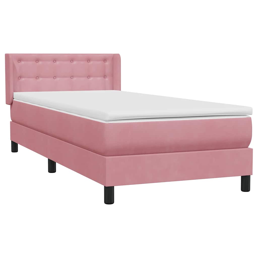 Box spring krevet s madracem ružičasti 80 x 220 cm baršunasti