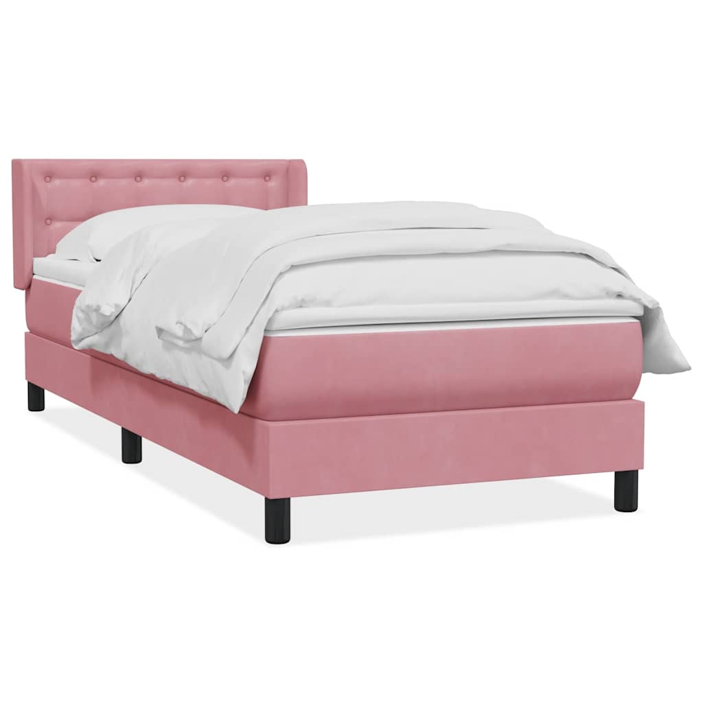 Box spring krevet s madracem ružičasti 90x220 cm baršunasti