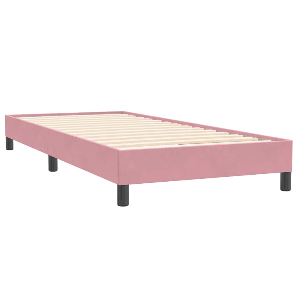 Box spring krevet s madracem ružičasti 90x220 cm baršunasti