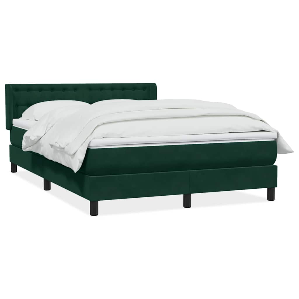 Box Spring krevet s madracem tamno zeleni 160x220 cm baršun
