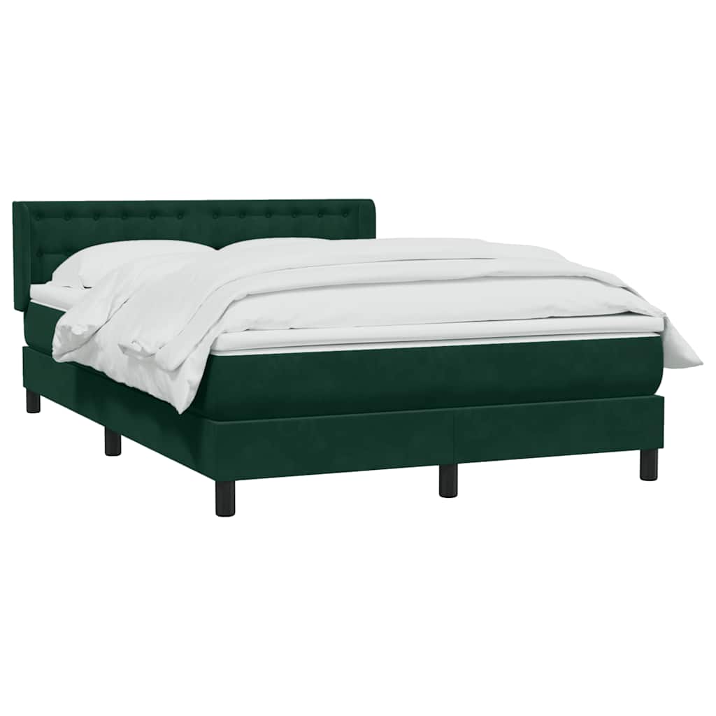 Box Spring krevet s madracem tamno zeleni 160x220 cm baršun
