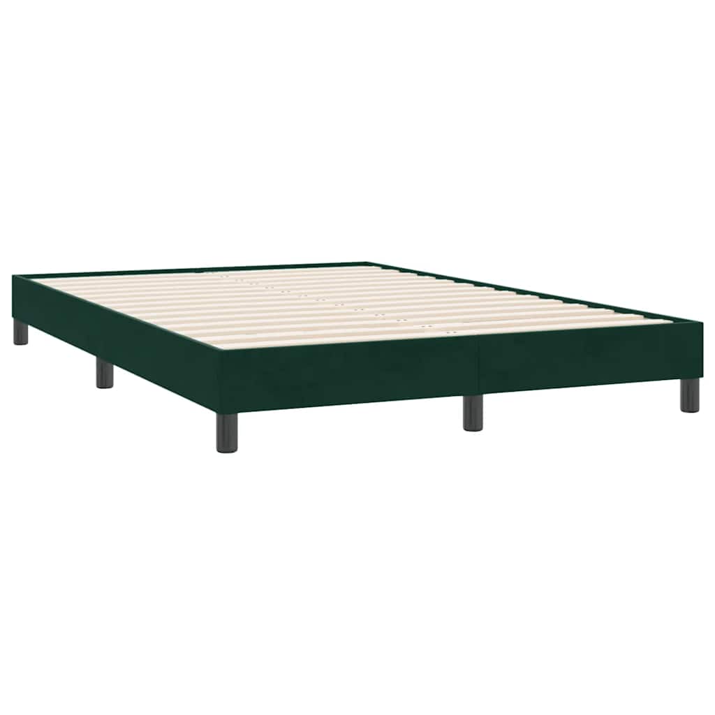 Box Spring krevet s madracem tamno zeleni 160x220 cm baršun