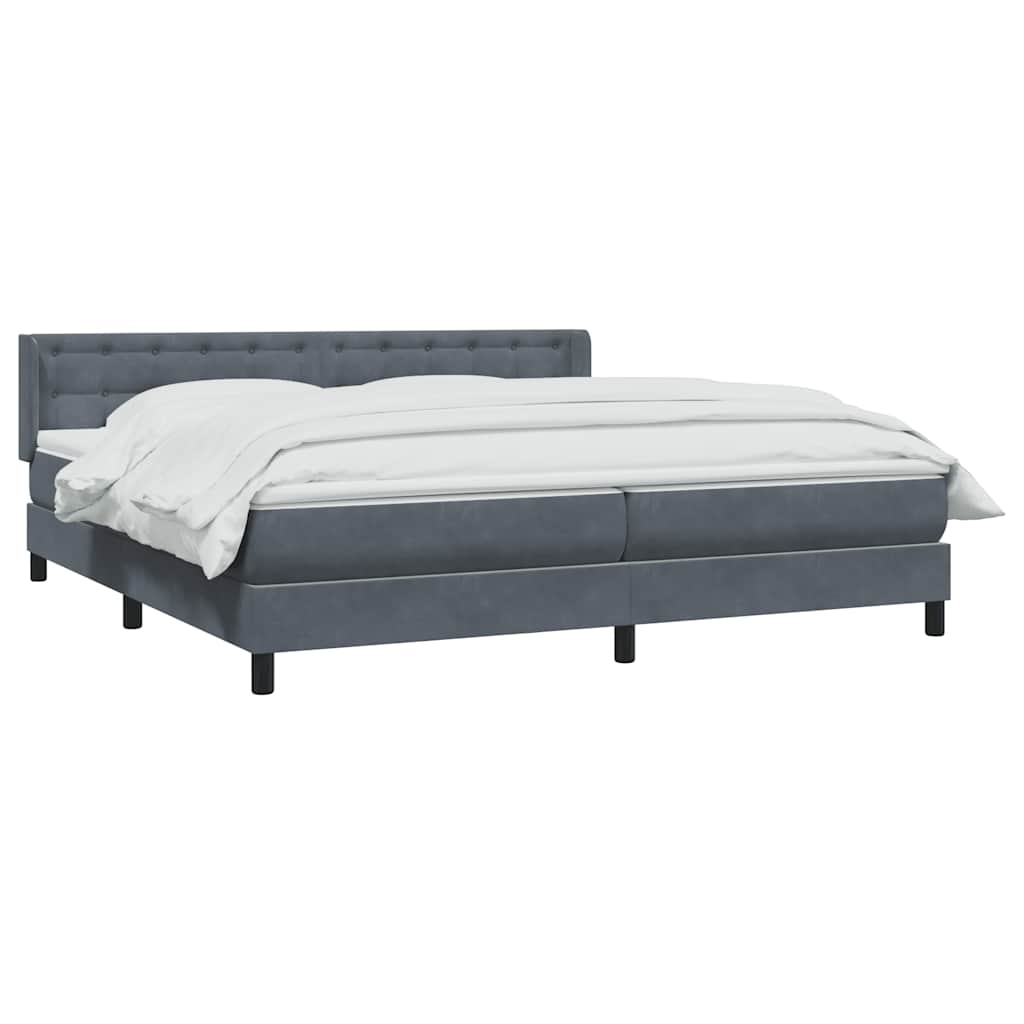 Box spring krevet s madracem tamnosivi 180x220 cm baršunasti