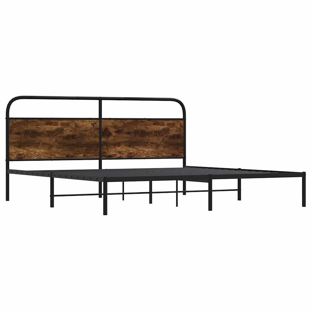 Metalni okvir kreveta bez madraca boja hrasta 193x203 cm