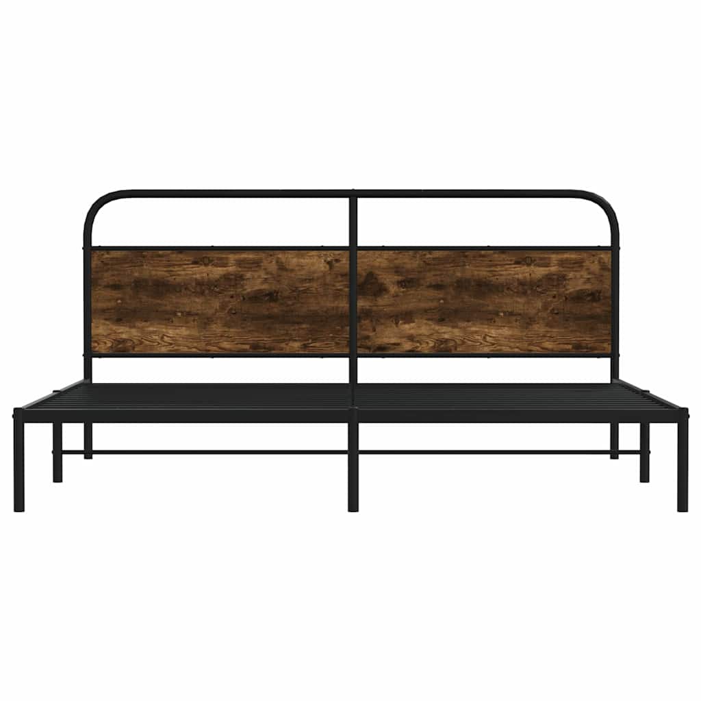 Metalni okvir kreveta bez madraca boja hrasta 193x203 cm