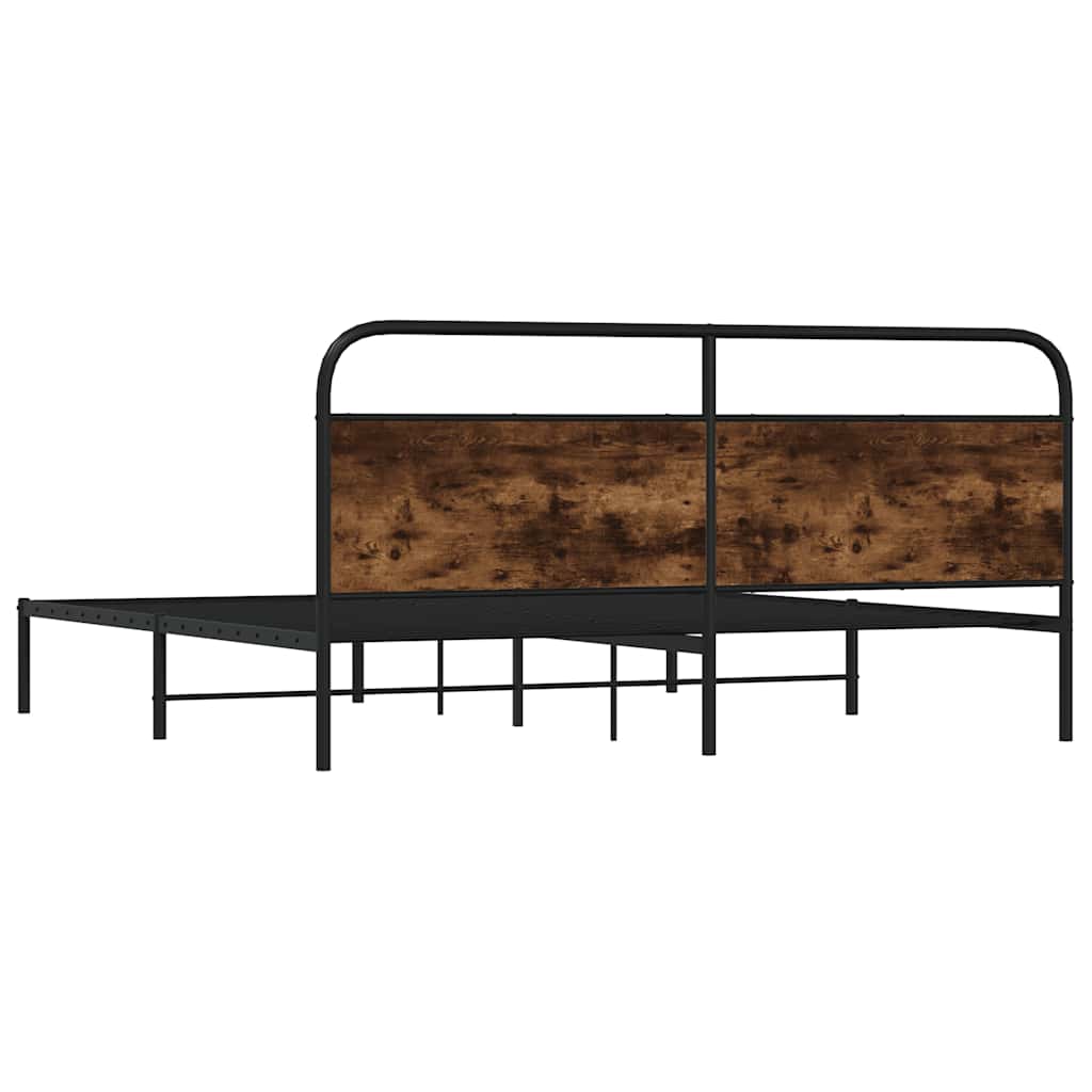 Metalni okvir kreveta bez madraca boja hrasta 193x203 cm