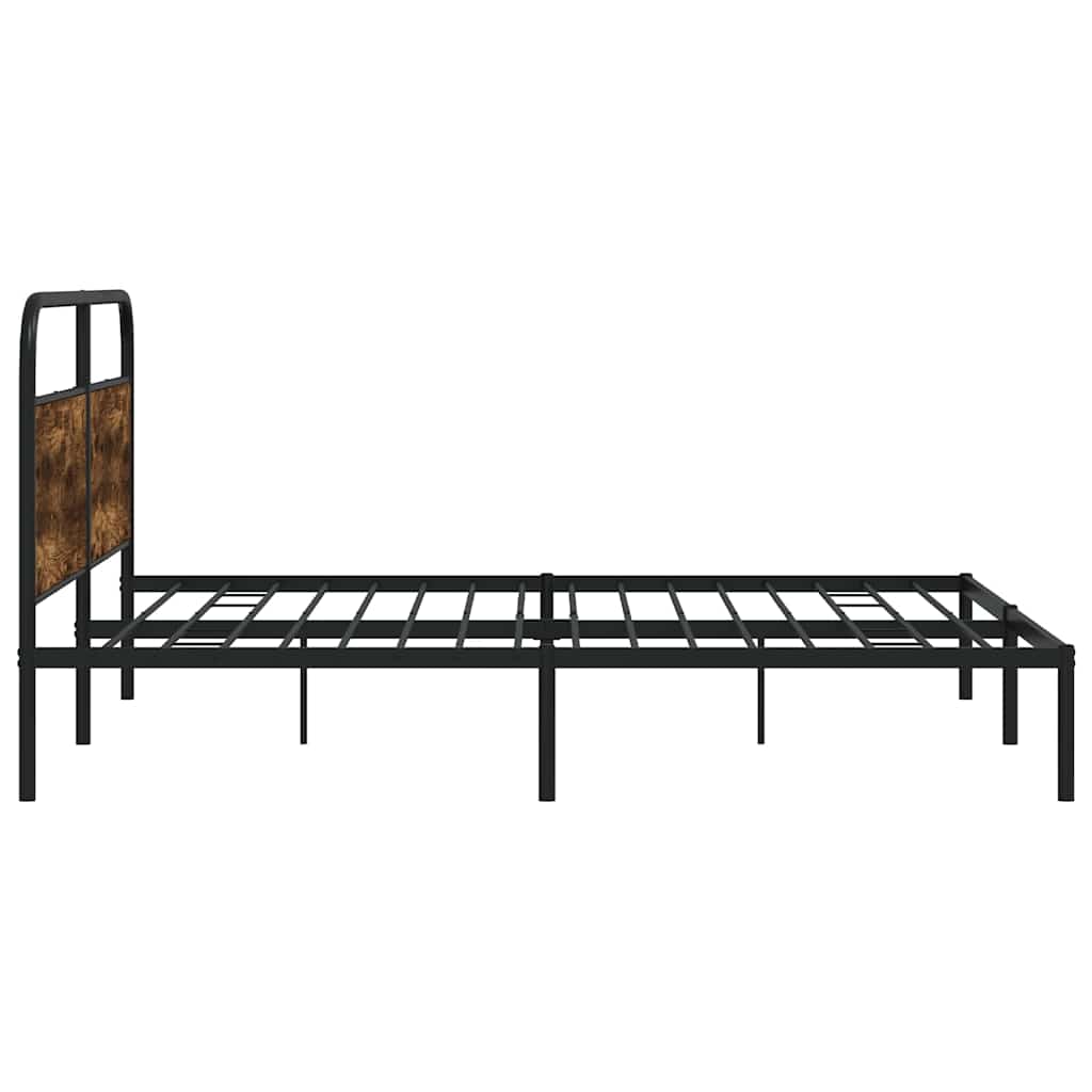 Metalni okvir kreveta bez madraca boja hrasta 200x200 cm