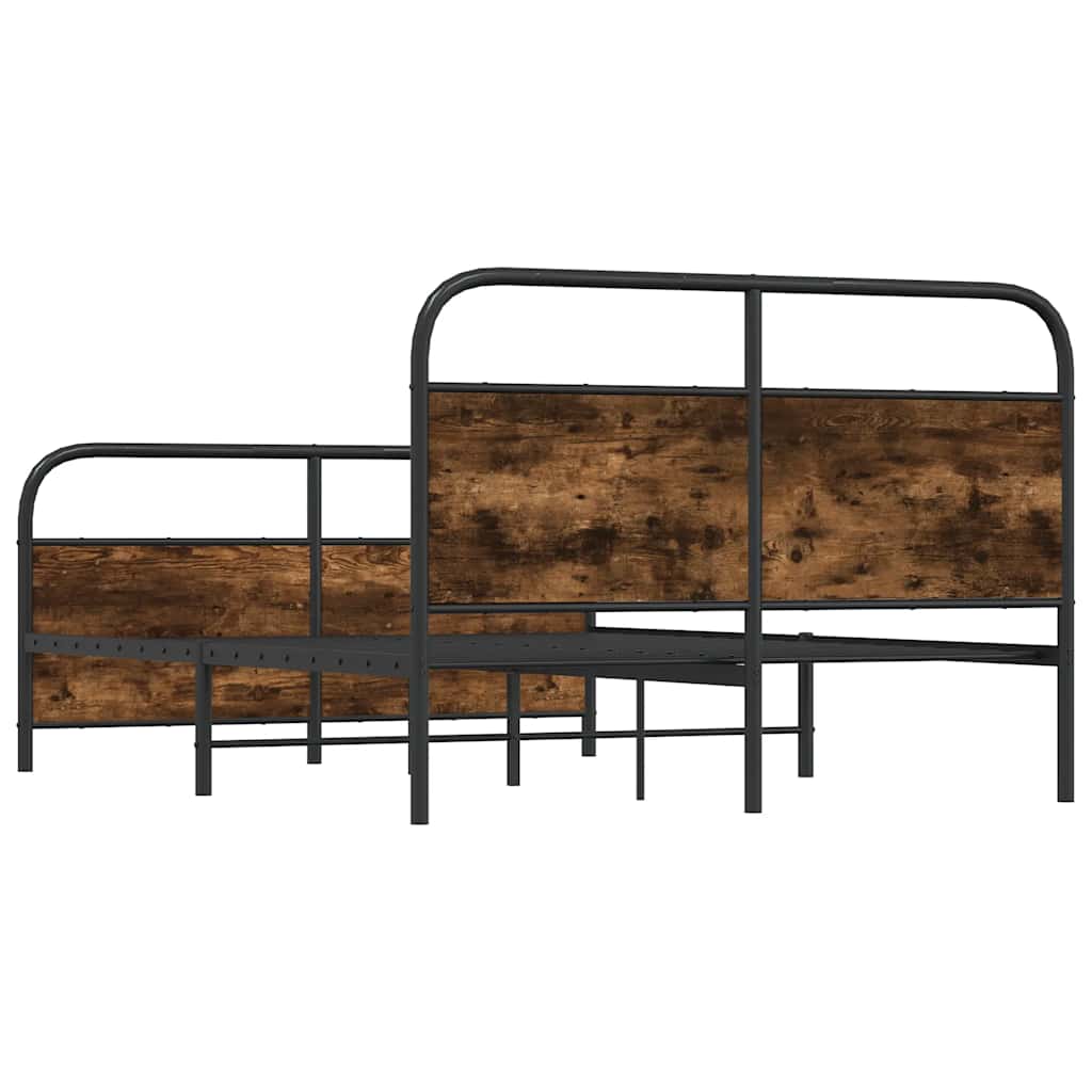 Metalni okvir kreveta bez madraca boja hrasta 140x200 cm