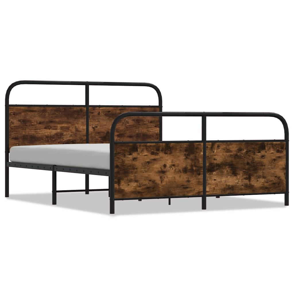 Metalni okvir kreveta bez madraca boja hrasta 180x200 cm