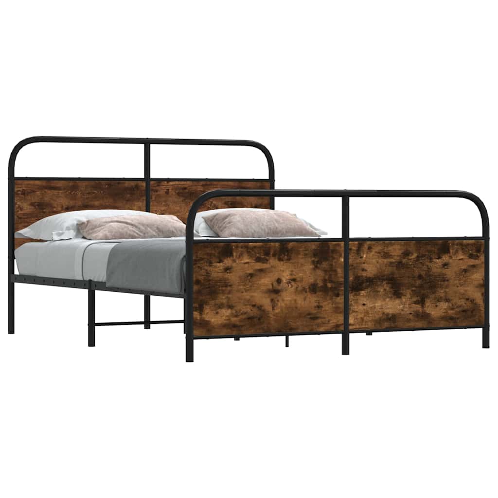Metalni okvir kreveta bez madraca boja hrasta 180x200 cm