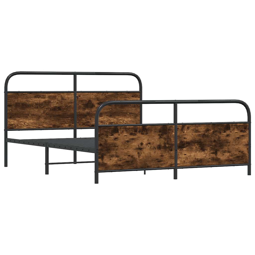 Metalni okvir kreveta bez madraca boja hrasta 183x213 cm