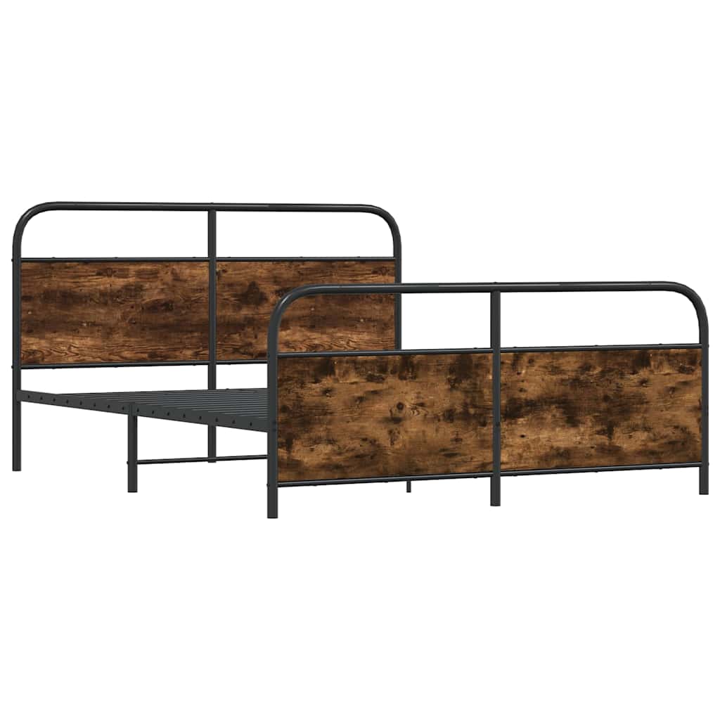 Metalni okvir kreveta bez madraca boja hrasta 193x203 cm