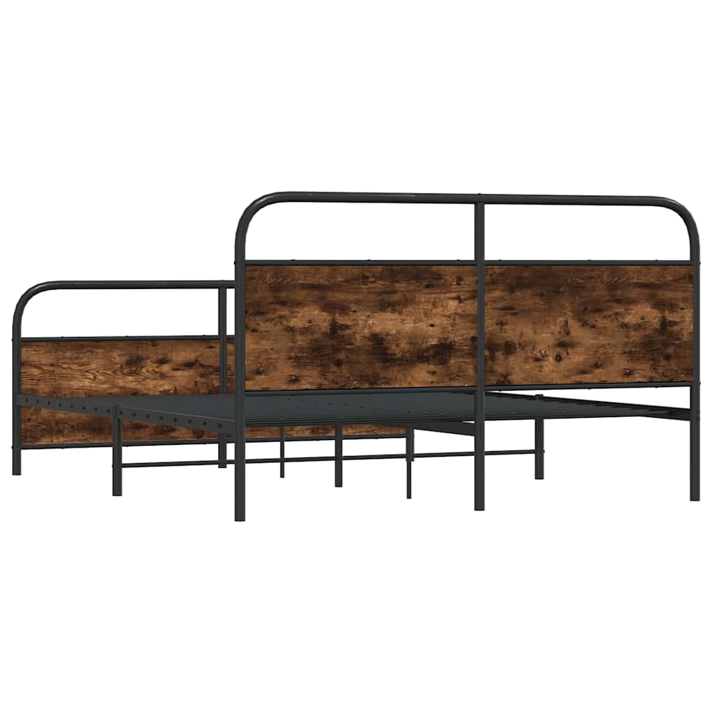 Metalni okvir kreveta bez madraca boja hrasta 193x203 cm