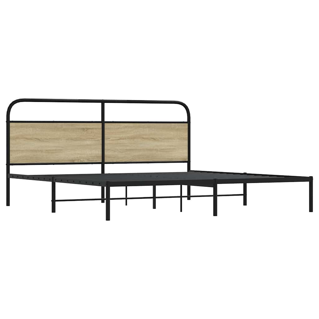Metalni okvir kreveta bez madraca boja hrasta sonome 180x200 cm