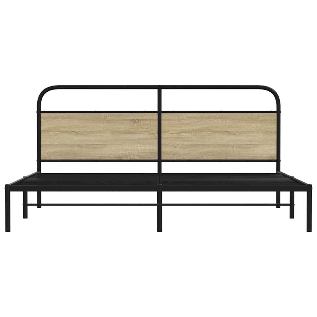 Metalni okvir kreveta bez madraca boja hrasta sonome 180x200 cm