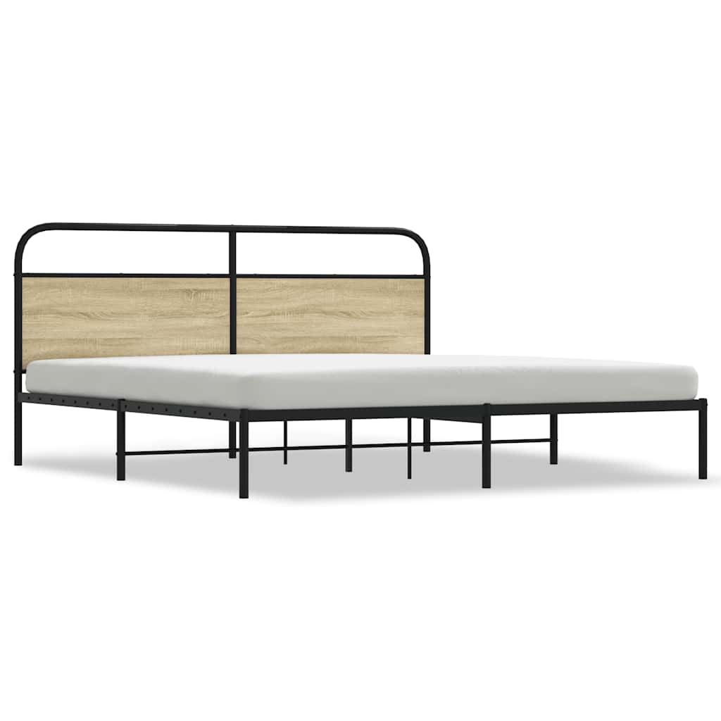 Metalni okvir kreveta bez madraca boja hrasta sonome 183x213 cm
