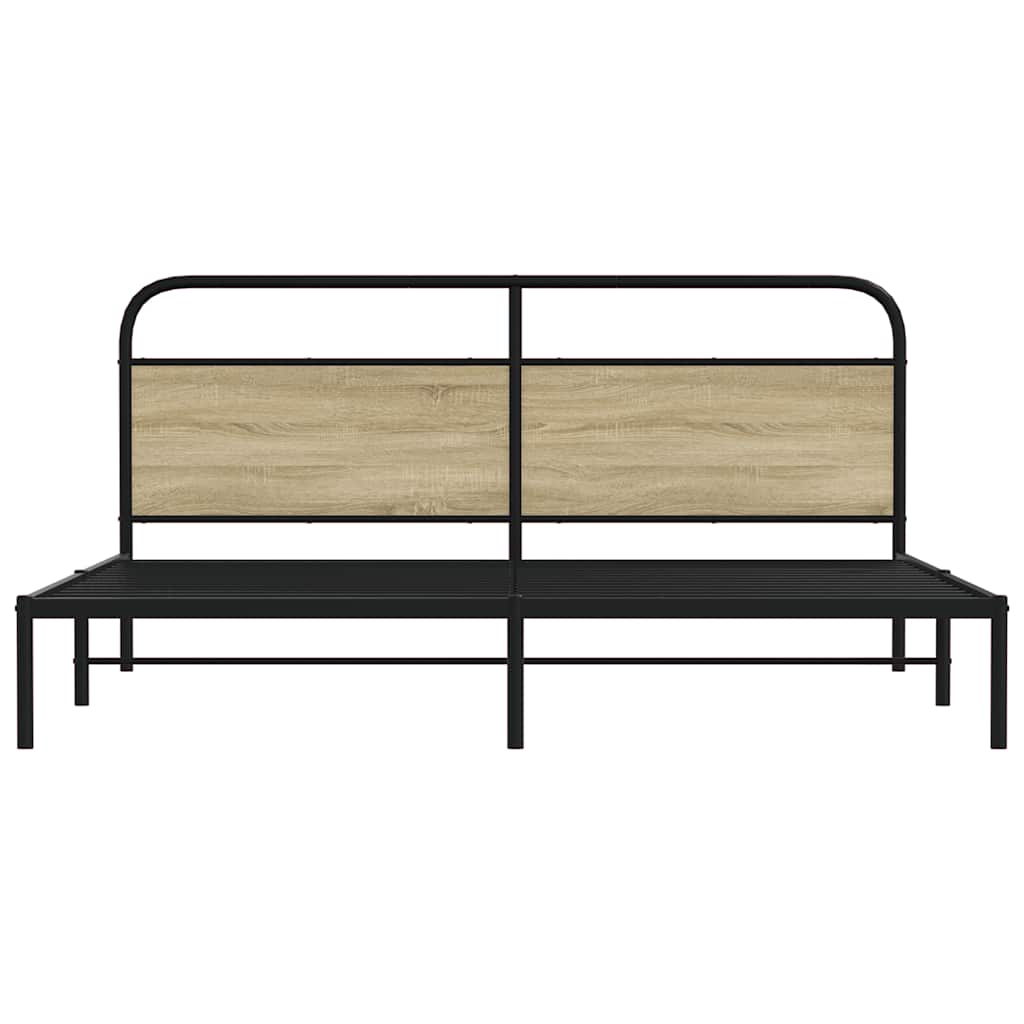 Metalni okvir kreveta bez madraca boja hrasta sonome 183x213 cm