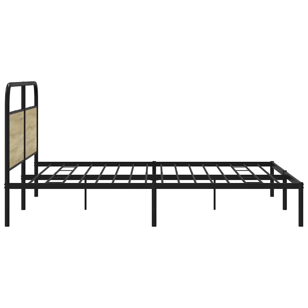 Metalni okvir kreveta bez madraca boja hrasta sonome 193x203 cm