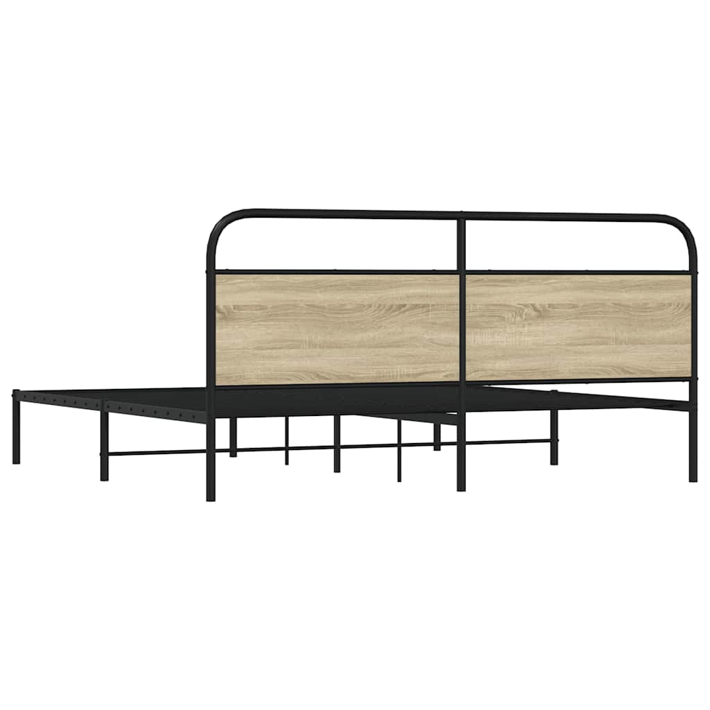 Metalni okvir kreveta bez madraca boja hrasta sonome 193x203 cm