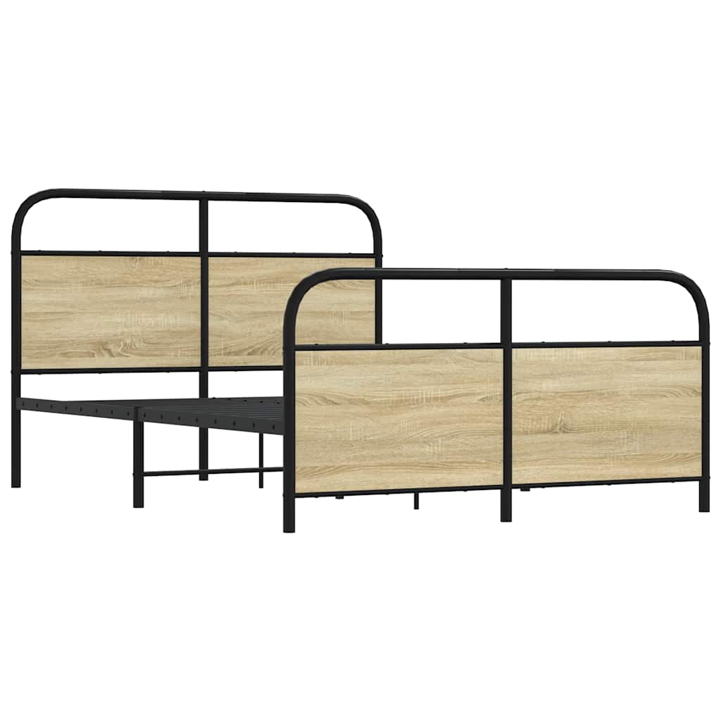 Metalni okvir kreveta bez madraca boja hrasta sonome 140x190 cm