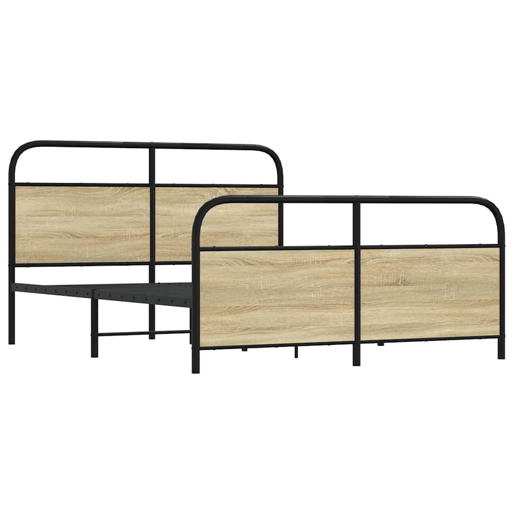 Metalni okvir kreveta bez madraca boja hrasta sonome 150x200 cm