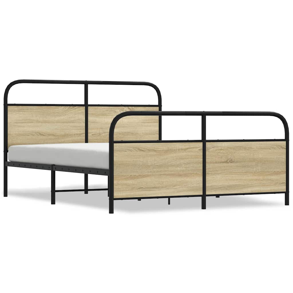 Metalni okvir kreveta bez madraca boja hrasta sonome 160x200 cm