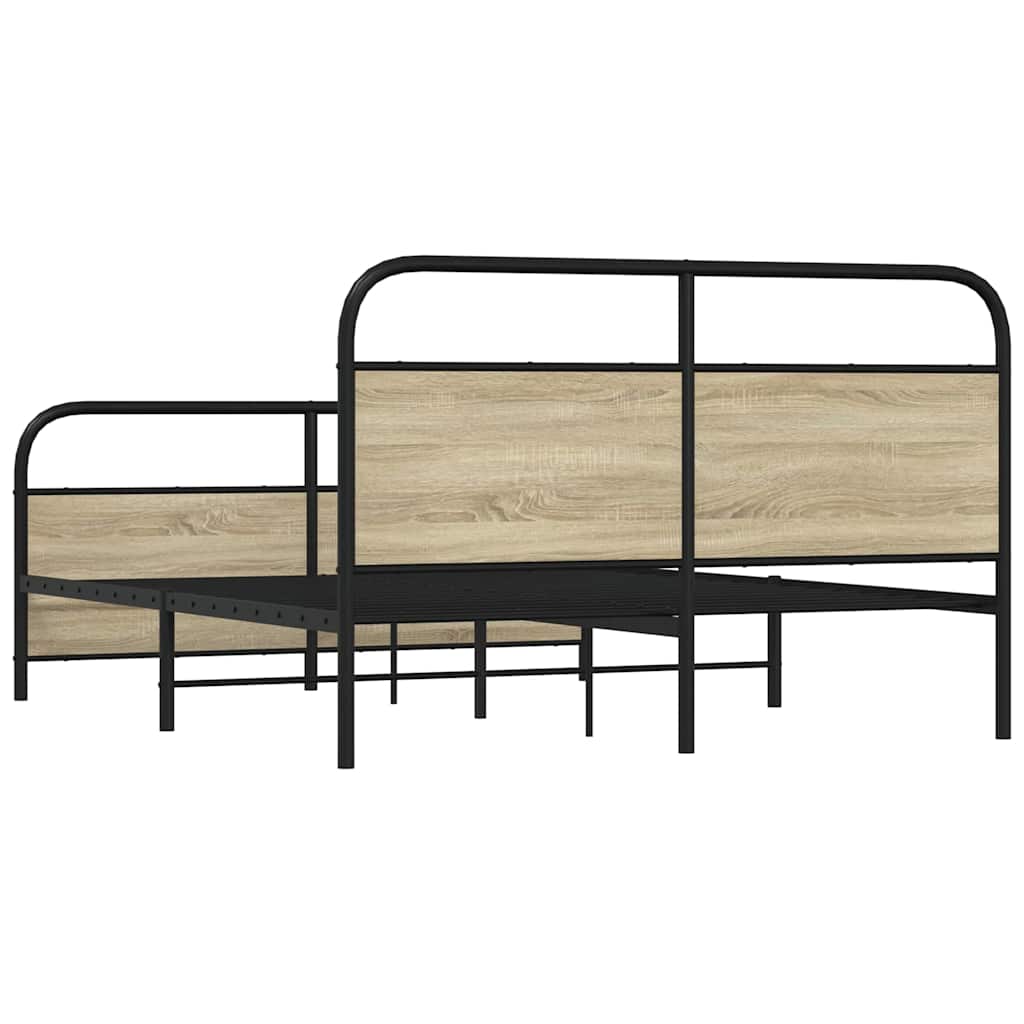 Metalni okvir kreveta bez madraca boja hrasta sonome 160x200 cm
