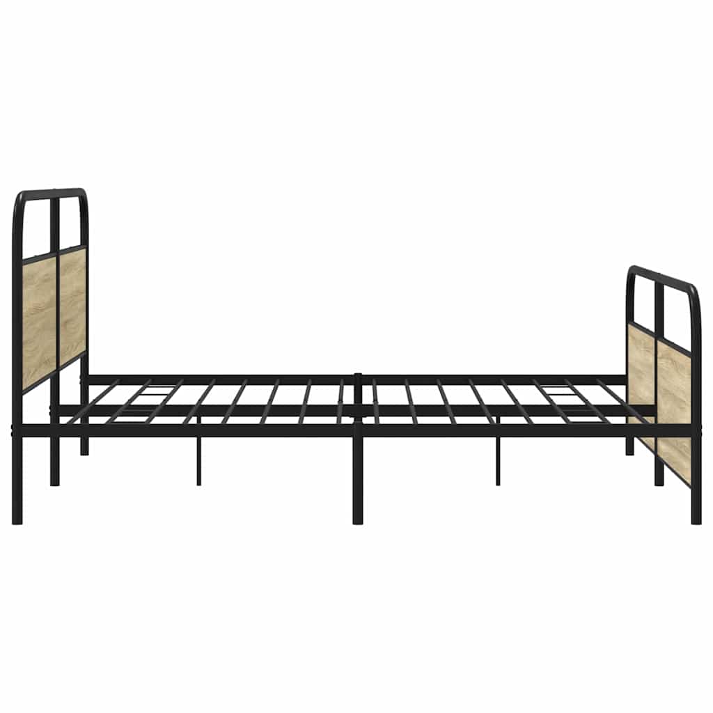 Metalni okvir kreveta bez madraca boja hrasta sonome 183x213 cm