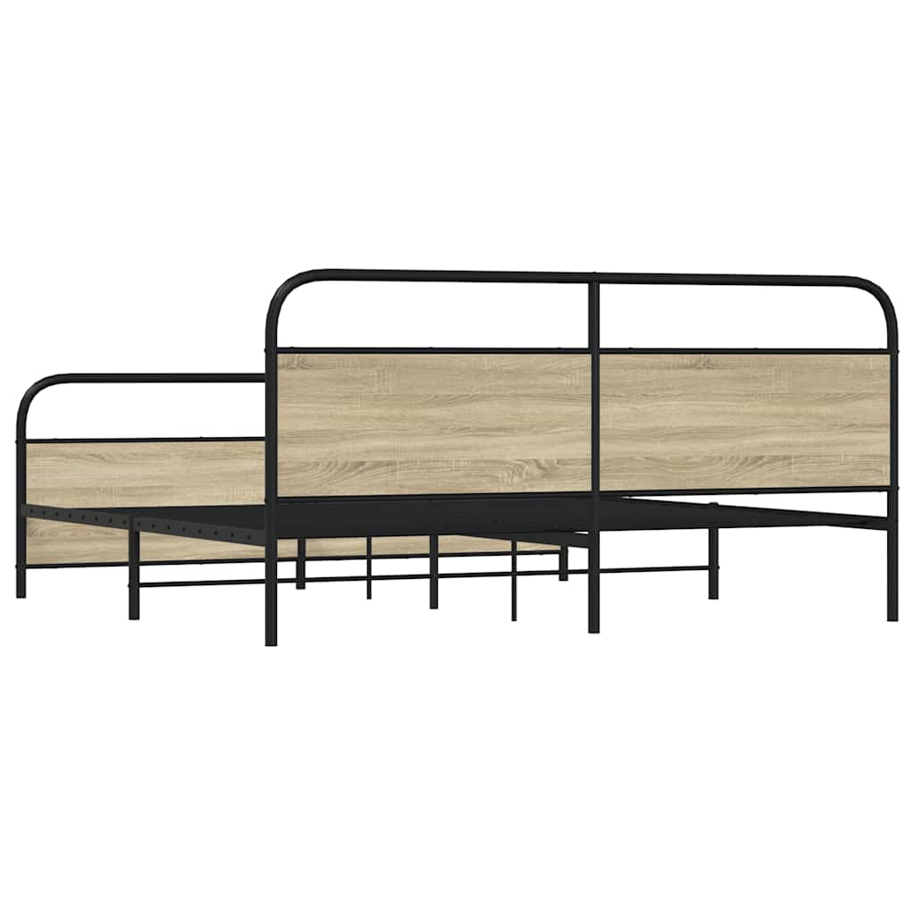Metalni okvir kreveta bez madraca boja hrasta sonome 183x213 cm