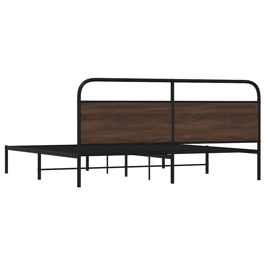 Metalni okvir kreveta bez madraca smeđa boja hrasta 183x213 cm
