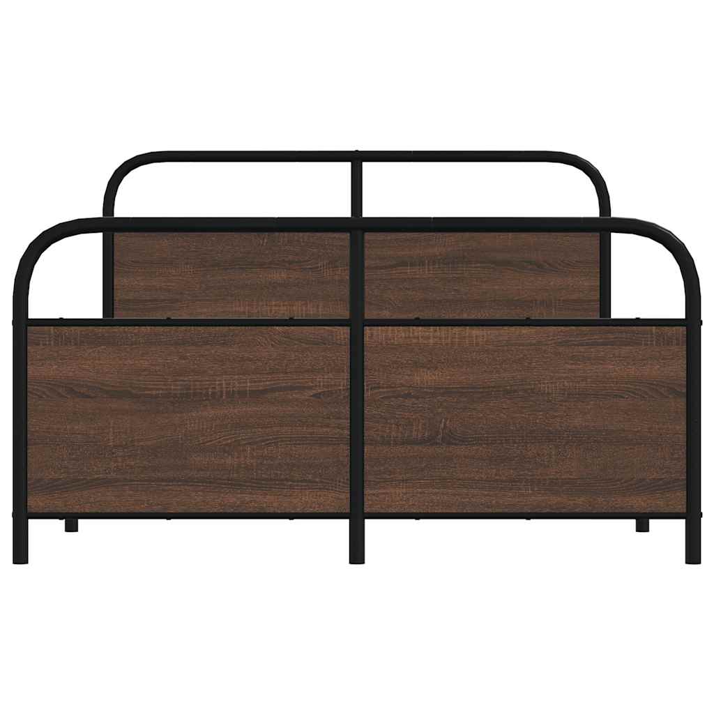 Metalni okvir kreveta bez madraca smeđa boja hrasta 137x190 cm