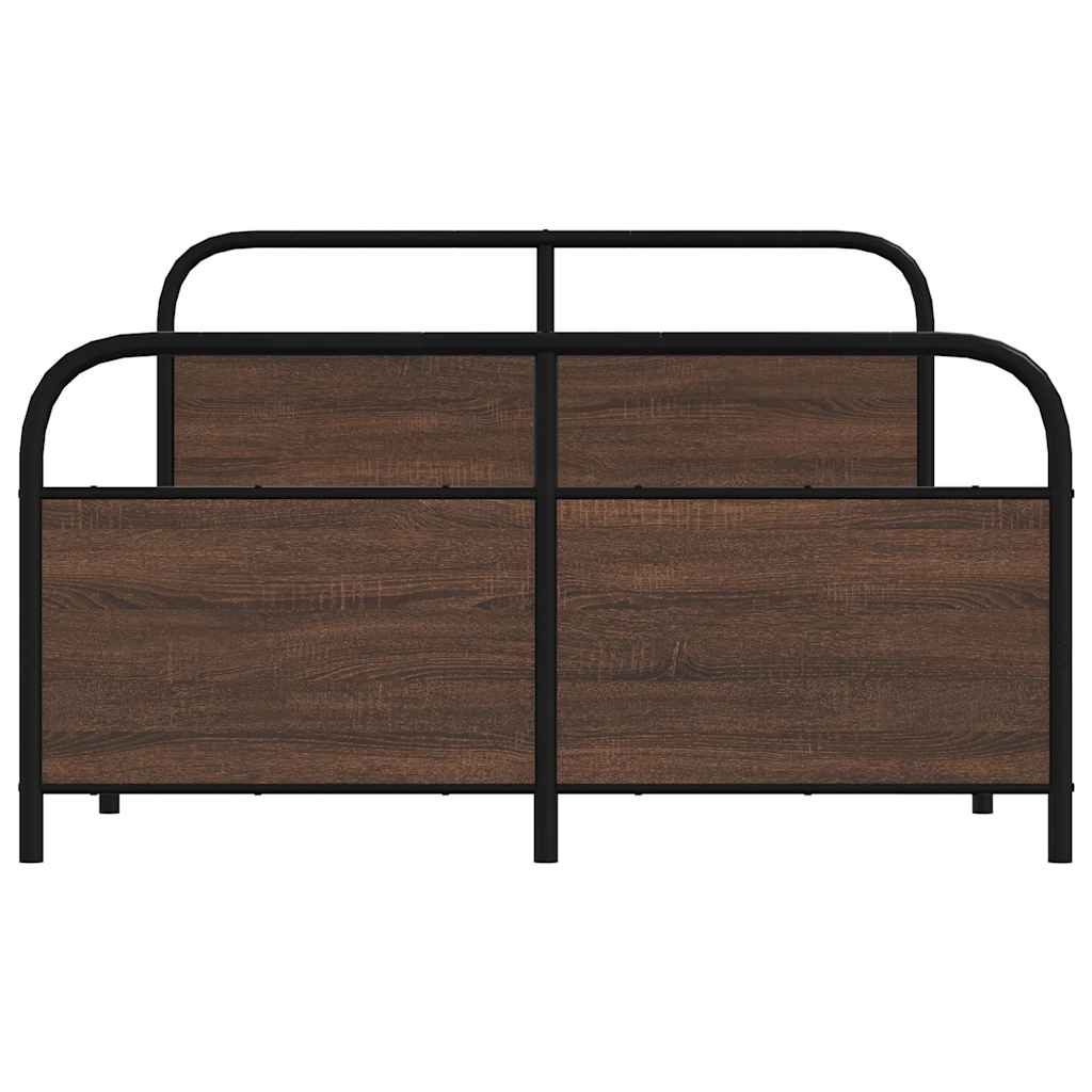 Metalni okvir kreveta bez madraca smeđa boja hrasta 140x190 cm