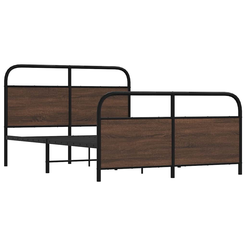 Metalni okvir kreveta bez madraca smeđa boja hrasta 140x200 cm
